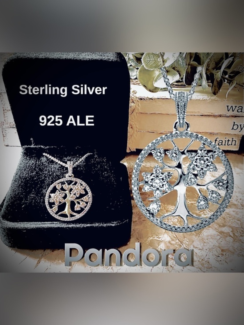 PANDORA Original Retired Tree of Life Sterling Silver with CZ Crystals EX COND